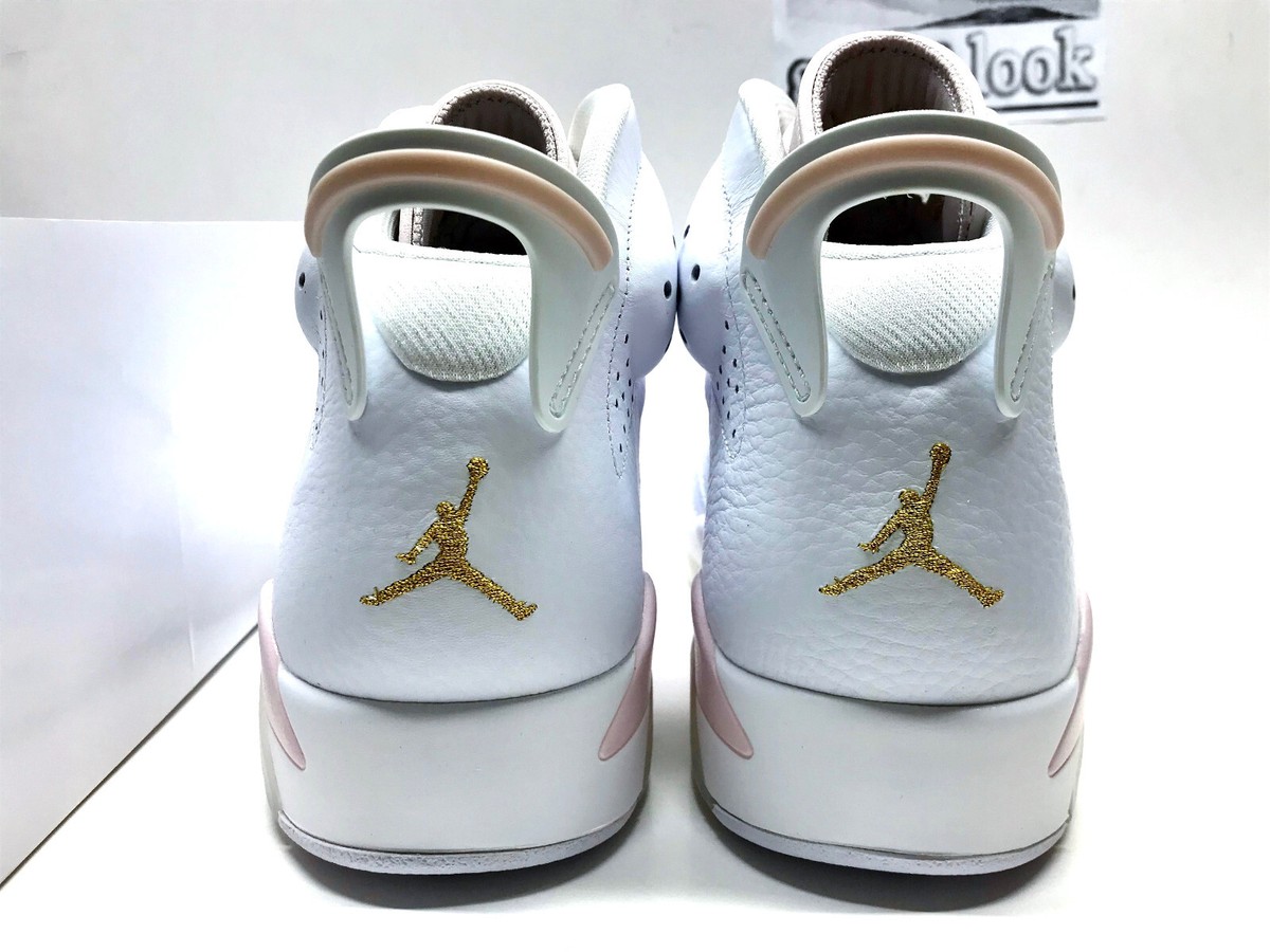 Nike Air Jordan 6 Retro DH9696-100 Women’s 11.5 Men’s 10 NIKE AIR JORDAN 6 RETRO WHITE/METALLIC GOLD SZ WOMEN 11.5  main image 4