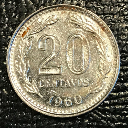 HIGH GRADE UNC 1960 ARGENTINA 20 CENTAVOS COIN-APR300