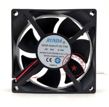 1 PCS  RUNDA Fan RS8025L24H-A DC24V 0.15 8025 8CM 2 wire cooling fan