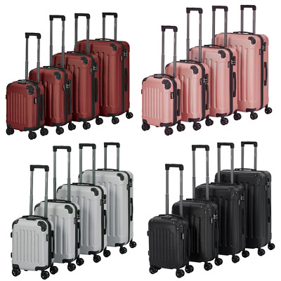 AREBOS Reisekoffer 4er Set Hartschalen Koffer Trolley Kofferset S-M-L-XL-Set ABS
