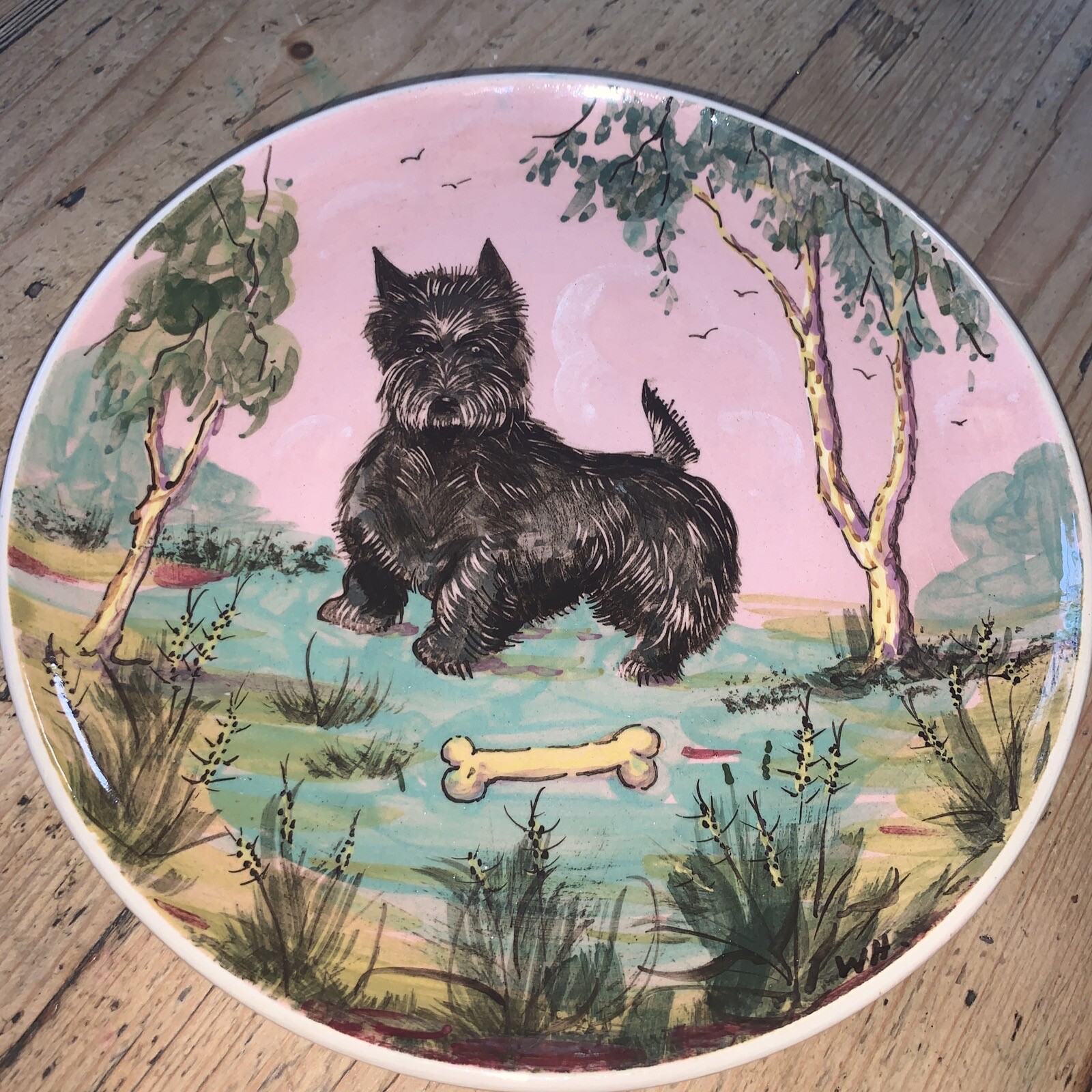 GUY BOYD RARE AUSTRALIAN POTTERY VINTAGE HAND PAINTED Wall Plate SCOTTY DOG 19cm eBay