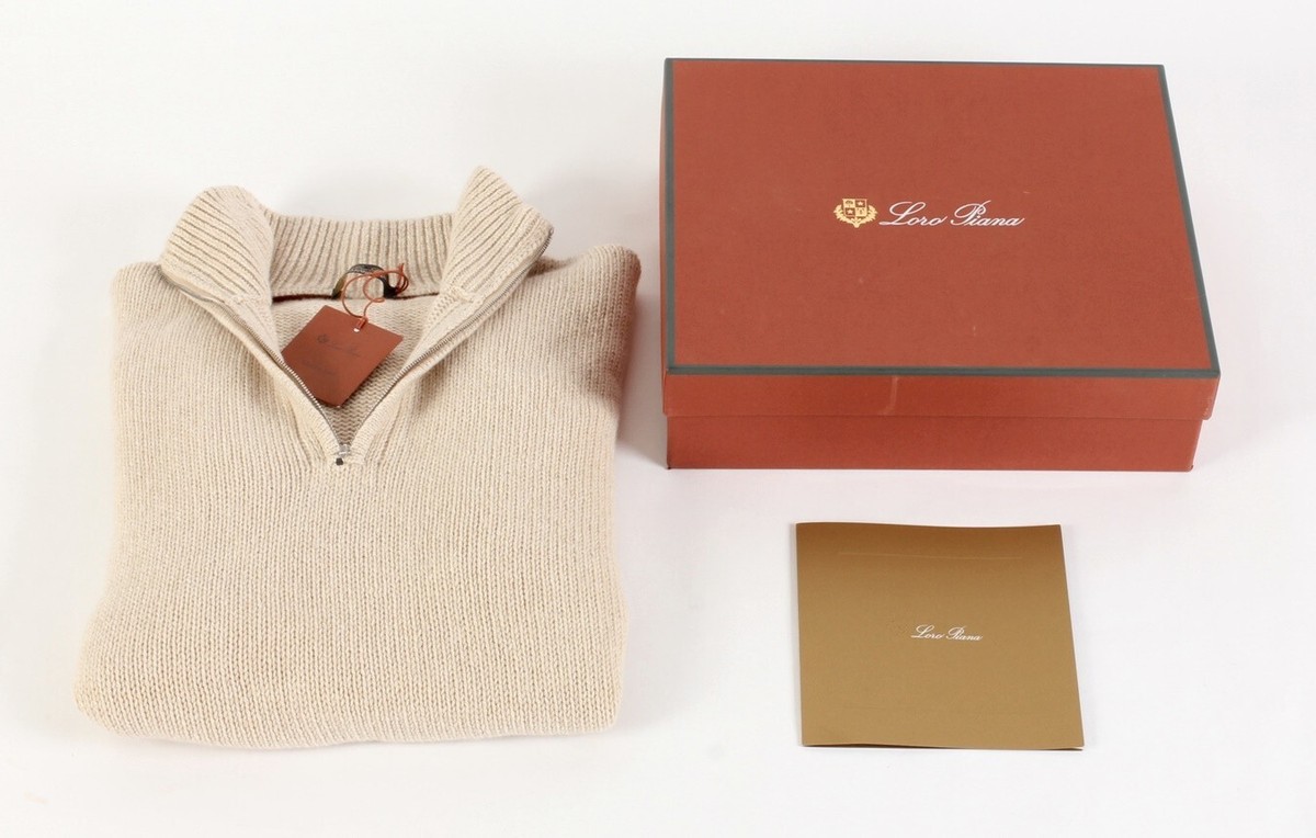 Loro Piana Baby Cashmere ½ Zip Sweater - Beige - 56 2XL Loro Piana Baby Cashmere ½ Zip Sweater - Beige - 56 2XL