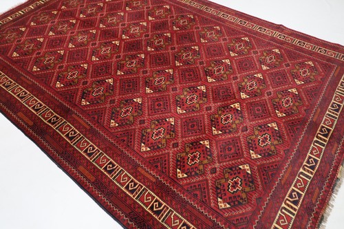 7 x 10 ft Oriental Red Area Rug Afghan Hand Knotted Veg dye Wool Tribal Rug - Picture 2 of 11