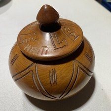 hand carved wooden Trinket Bowl 5  Haiti