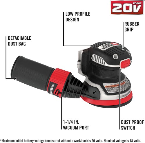 20V MAX Cordless Random Orbital Sander 5-Inch Orbital Sander Tool Only PCCW205B