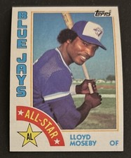 1984 Topps Lloyd Moseby All-Star Baseball Card #403 Blue Jays OF VG O/C