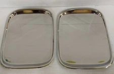 2-ALESSI for Delta Airlines Rectangular Stainless Steel Serving Trays 8x10.5 in.