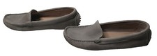 Women Moccasins Grey Leather - Women's Casual Flat Shoes