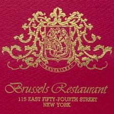 1970s Brussels Restaurant Menu East 54th Street Manhattan New York City NYC