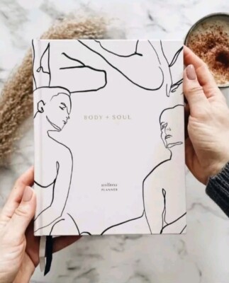 Holistic Health Journal w/ Stickers - Cream/Wht Cover, Gold Embossed Pgs