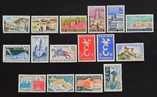 France 1958 Lot 16 timbres n° 1150/56 + 1165 + 1172/79, NEUF** LUXE Cote=19,90€