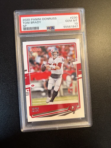 2020 Panini Donruss Tom Brady SP #230 PSA 10 Gem Mint Short Print