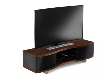 BDI Ola 8137 Chocolate Curved TV Cabinet, Stained Walnut