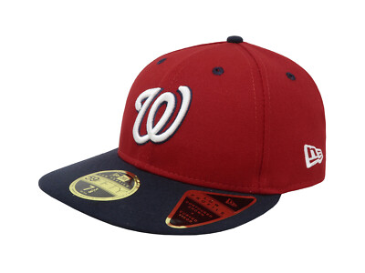 New Era 5950 Men Women Hat Washington Nationals Low Profile Red Navy Fitted Cap
