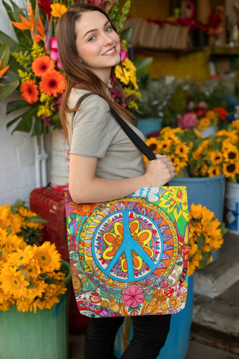 Hippie tote bag sales