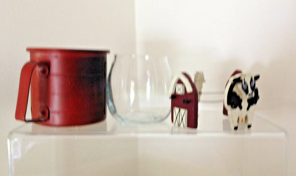 Soporte decorativo de vidrio para tealight y juego de decoración de taza de hojalata ~ SIMPLY COUNTRY ~  Foto 2 de 4