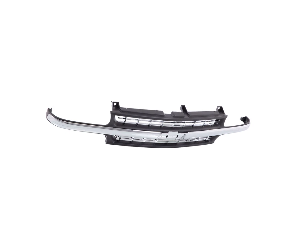 Black Grille+Chrome Center Molding Bar For 1999-2002 Chevy Silverado 1500 HD Foto 4 de 4