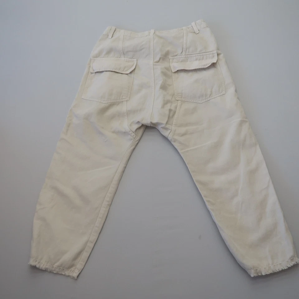 Pantalones holgados Nili Lotan Luna mezcla de lino talla 6 crema entrepierna caída Foto 2 de 4