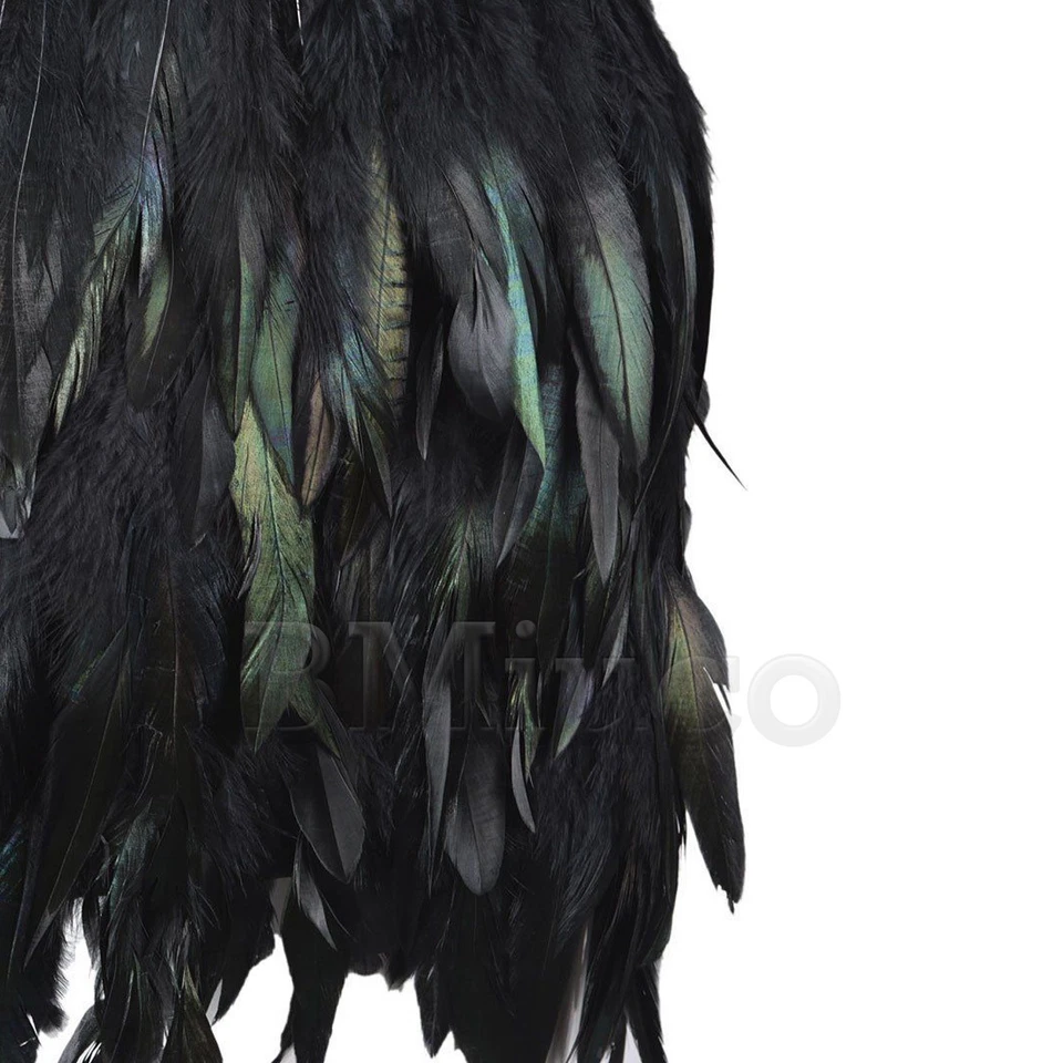 Womens Handmade Fur Skirt Fake Feathers Mini Skirts Elastic Waist Jazz Skirts - Image 2 of 4