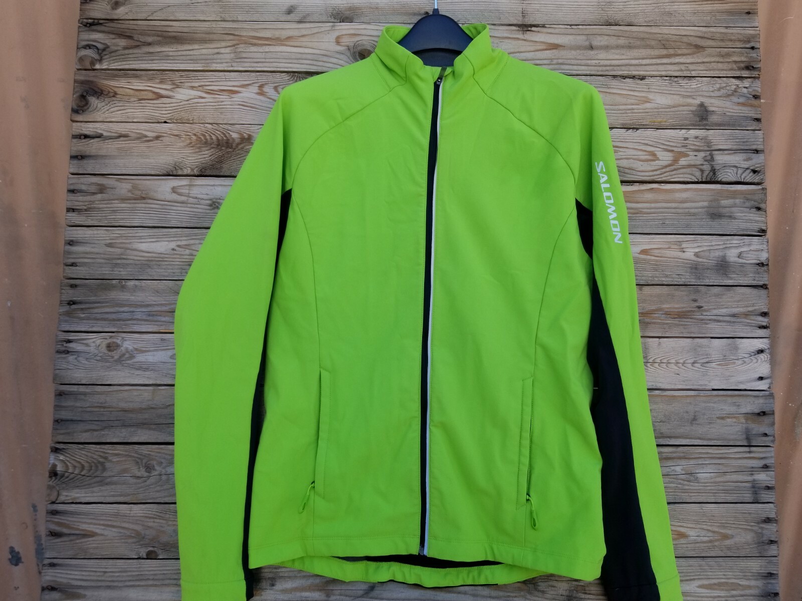 Salomon Clima Wind Womens Green Full Zip Windbreaker Jacket Size Medium