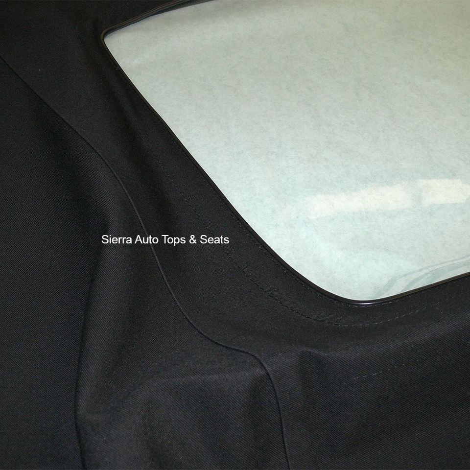 BMW E30 Serie 3 Convertible Top, 1987-93, Tela Alemana Negra con Ventana de Plástico Foto 4 de 4