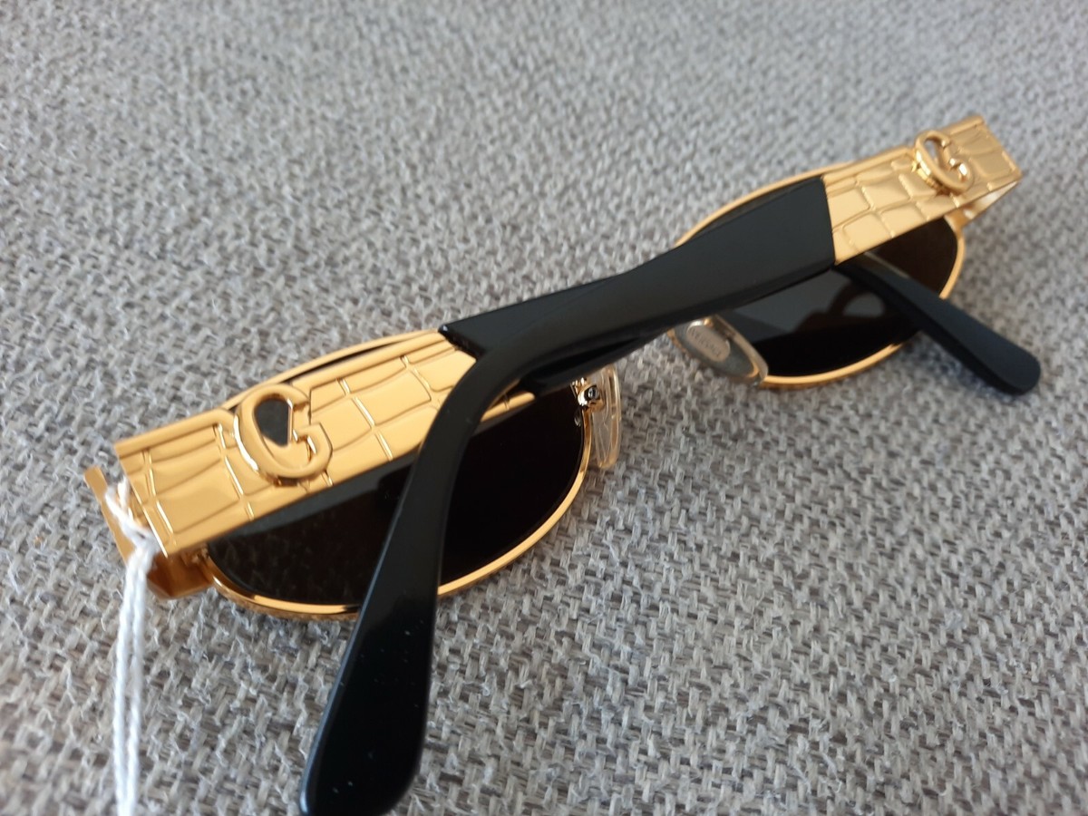 GIANNI VERSACE Vintage OVAL Sunglasses Model S20 Color Gold
