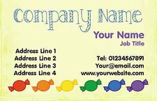 Yellow Candy Sweets Personalised Business Cards