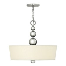 3 Bulb Ceiling Pendant Light Fitting Highly Polished Nickel LED E27 60W
