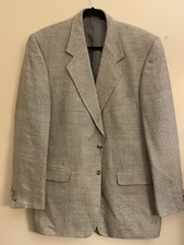 Burt Pulitzer Men  s Size 44L 100 Silk Blazer Sport Coat - Gray