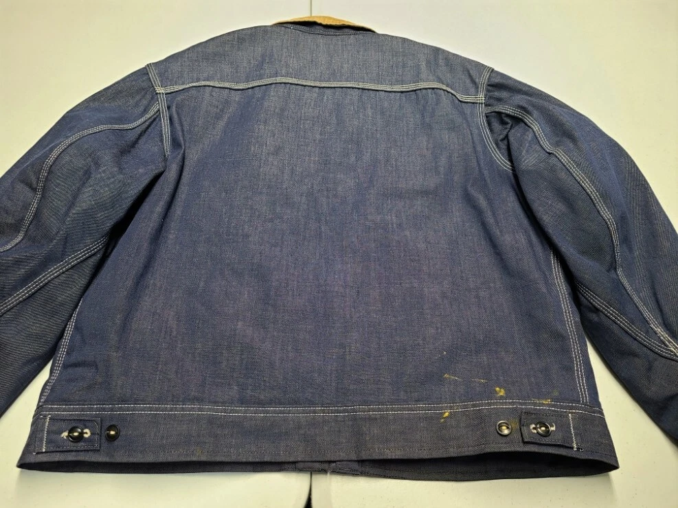 Men's Vintage 60s-70s Lee 91-LB 191-LB Blue Denim Insulated Work Jacket size XL