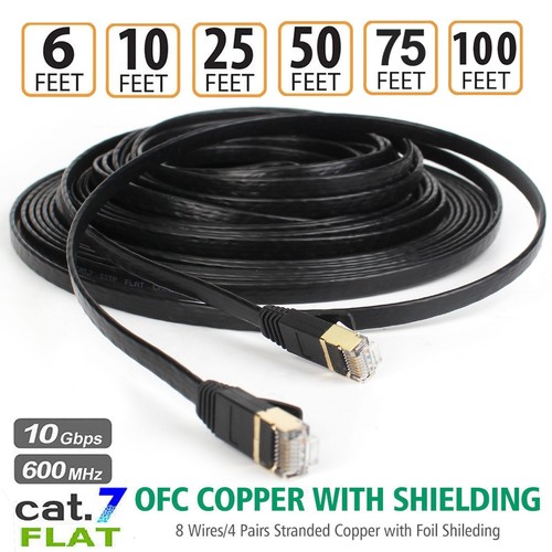 3x lange Cat7 Ethernet abgeschirmt (STP) 10 GB schnelle Netzwerkkabel (1x 50', 2x 100') - Bild 8 von 8