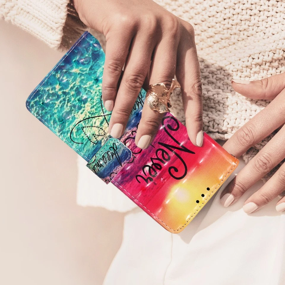 Pattern Flip Stand Cards Phone Case Cover For Samsung Galaxy A55 A54 A53 A52 A51 - Image 3 of 4