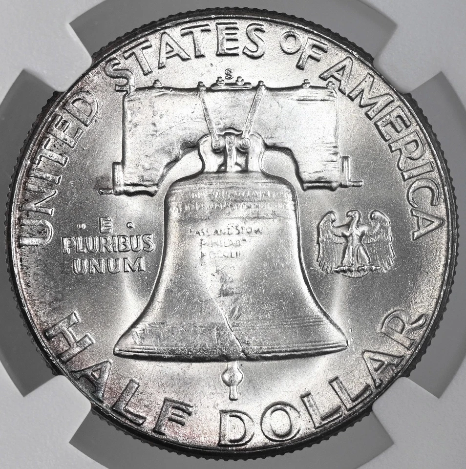 1953-S  50C FRANKLIN SILVER HALF DOLLAR  NGC MS64 #8164557-086  SOME TONING - Image 3 of 4
