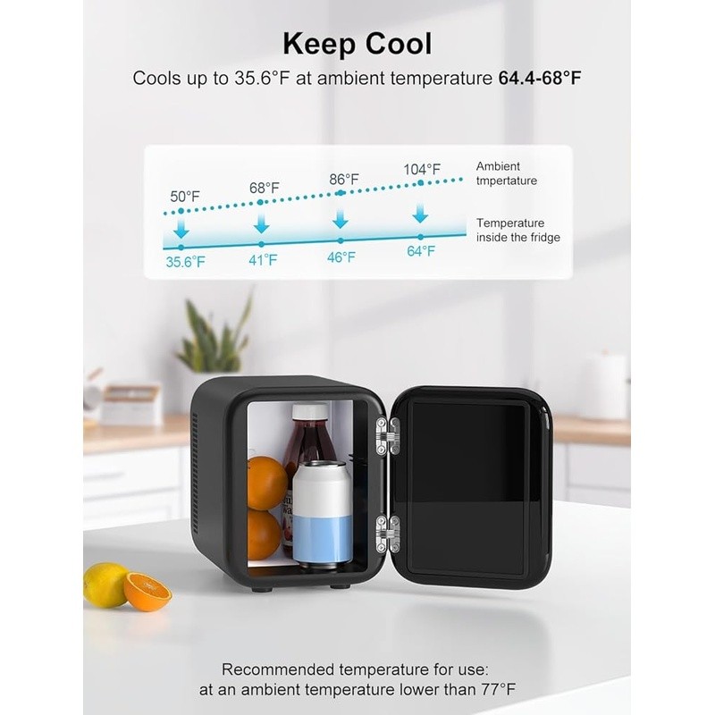 Mini Fridge 4L Cooling Heating Ultra Quiet Portable Home Car Skincare Essentials thumbnail 5