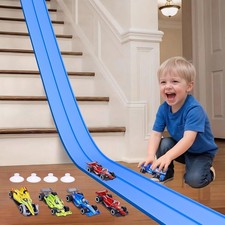 4.5m Flexible Race Car Track for Kids, Double-Sided Racetrack , Used very good.