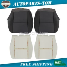 For 2007-2013 Chevy Silverado Avalanche Front Bottom Seat Cover & Foam Black 4x