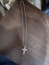 Bible Verse Cross Necklace for Men, Pendant Rope Chain for Baptism, Confirmation