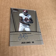 JULIO JONES RC 2011 Leaf Draft AUTO ROOKIE #RC-JJ2 Falcons Football Card (f5). rookie card picture