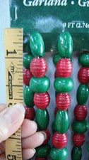 Wooden Beaded Garland Green and Red 7 sets 9ft. each