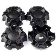 Wheel Center Caps Ballistic 5.55in Glossy Black 4 Pack 6Lug