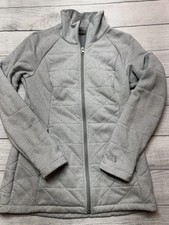 The North Face Jacket Womens Medium Gray Quilted Fleece Full Zip Pockets Outdoor
