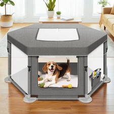 Dog Play Pen Indoors, Puppy Playpen with Cover for Small Dogs Cats, Puppy Pl...