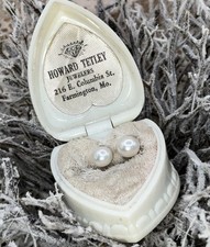 New 14K Genuine Button Pearl Earrings Stud 6.77mm Pearls