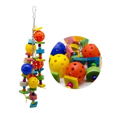 Bird Parrot Chewing Toys with Wood Beads for Noble Macaws Caiques