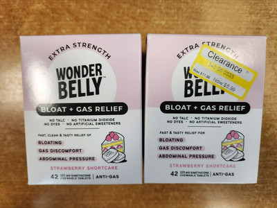 2 Pk: Wonder Belly Bloat+Gas Relief, Strawberry Shortcake  EXP 10/26  W7D