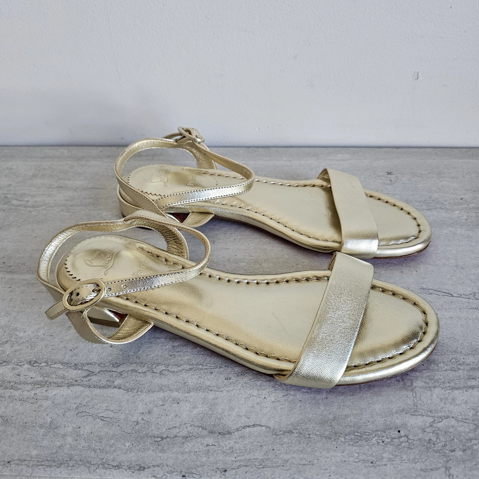 Christian Louboutin — Christian Louboutin Sweet Jane Gold Metallic Sandals EU 36 US 5.5
