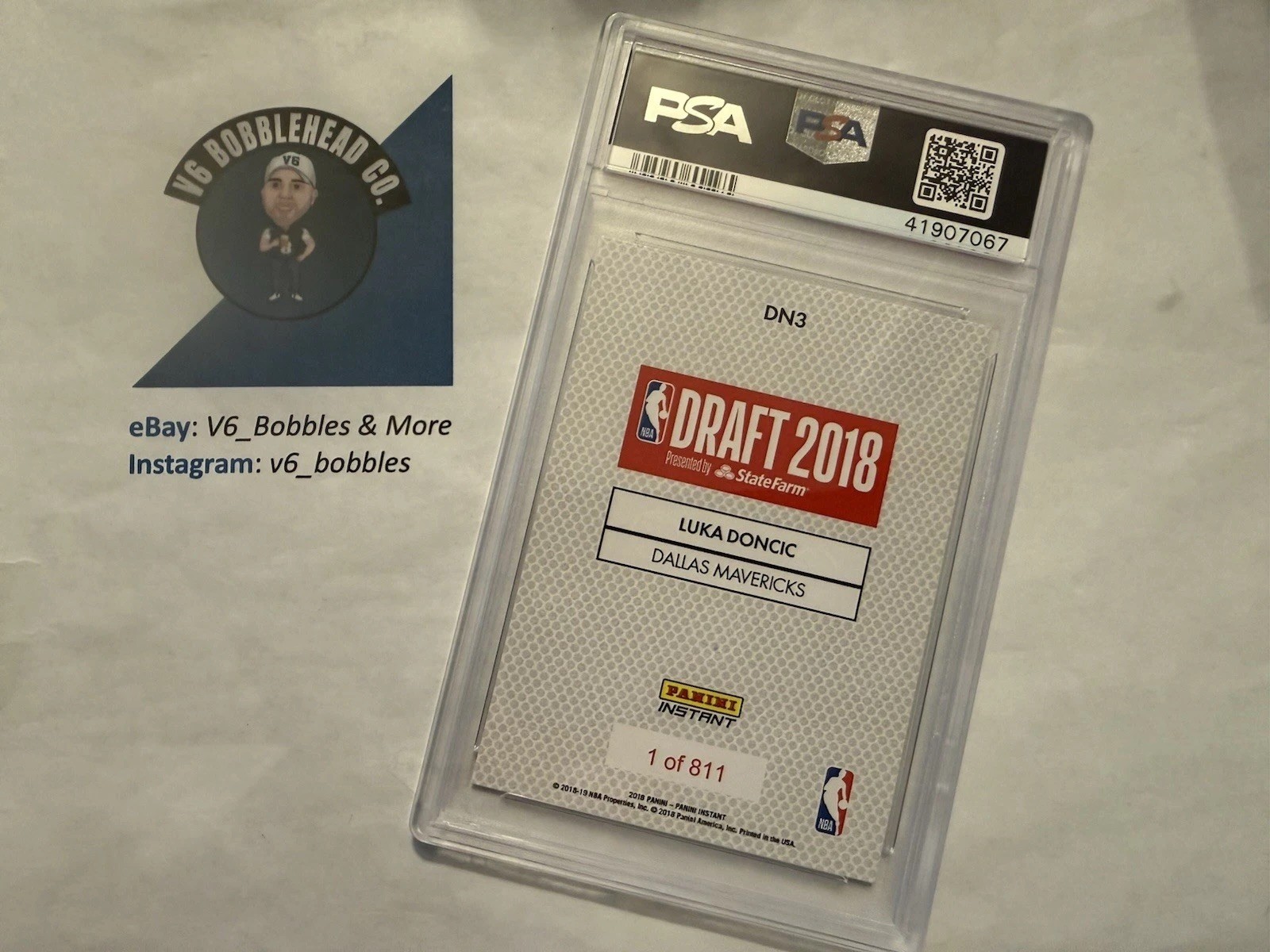 2018 Panini Instant Draft Night #DN3 LUKA DONCIC Mavericks #/811 - PSA 10 GM 🏀 view 2