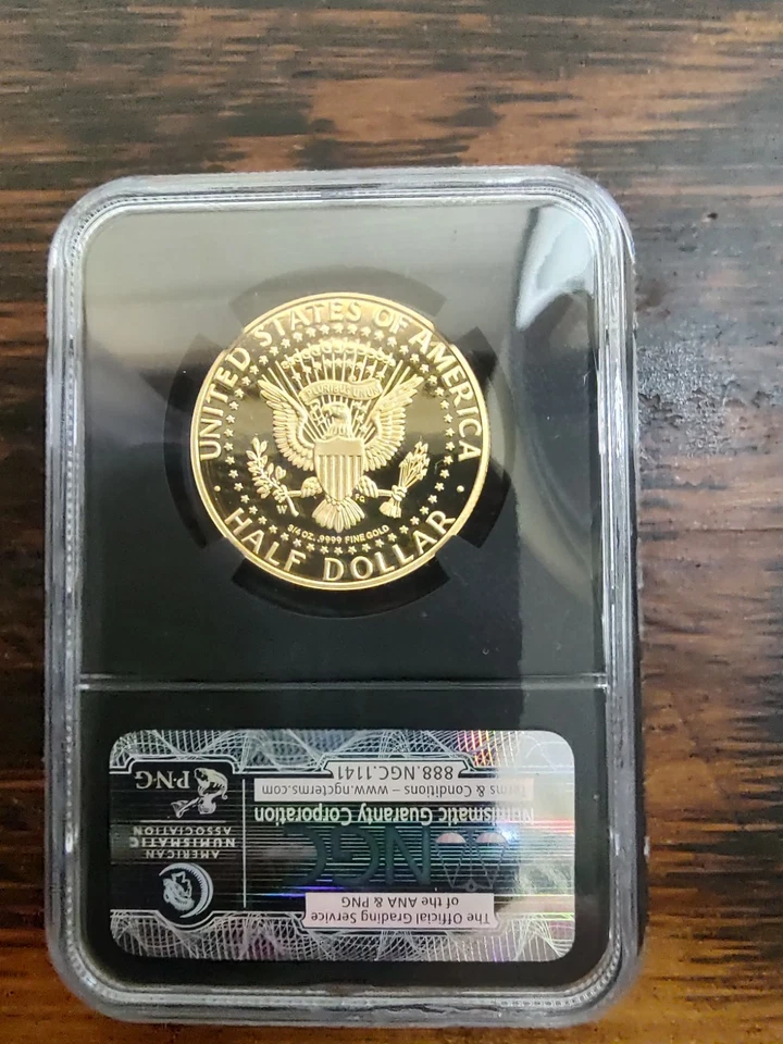 50th Anniversary Gold Kennedy Half High Relief Proof NGC PF 70 - Image 2 of 2