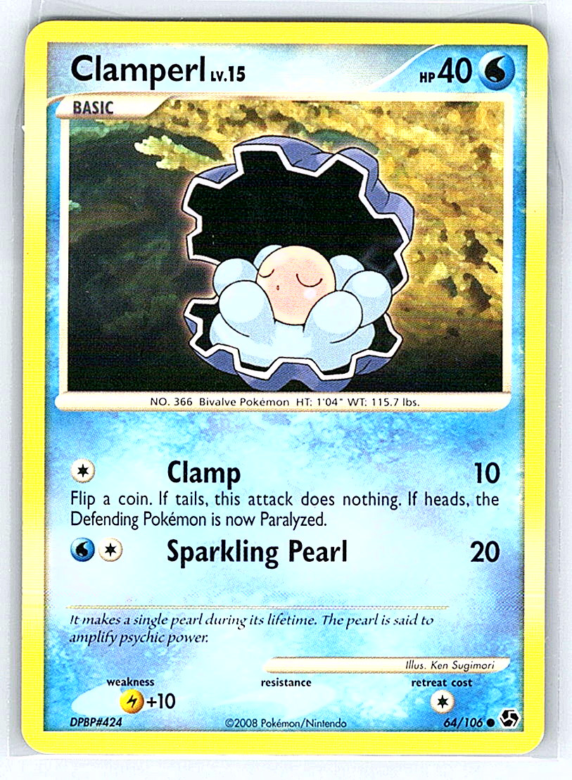 Clamperl 64/106 Great Encounters MP Pokemon Card
