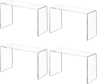 4 Pack Acrylic Risers Display Stands, Display Stands for Collectibles, Clear Acr